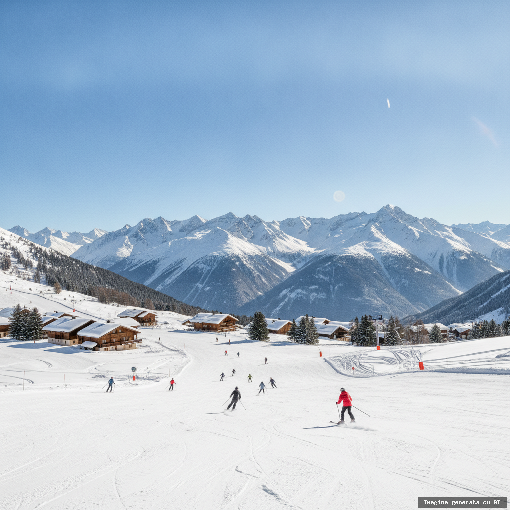 Vacanță schi în Les 3 Vallées: ghid complet pentru români (imagine generată cu AI)