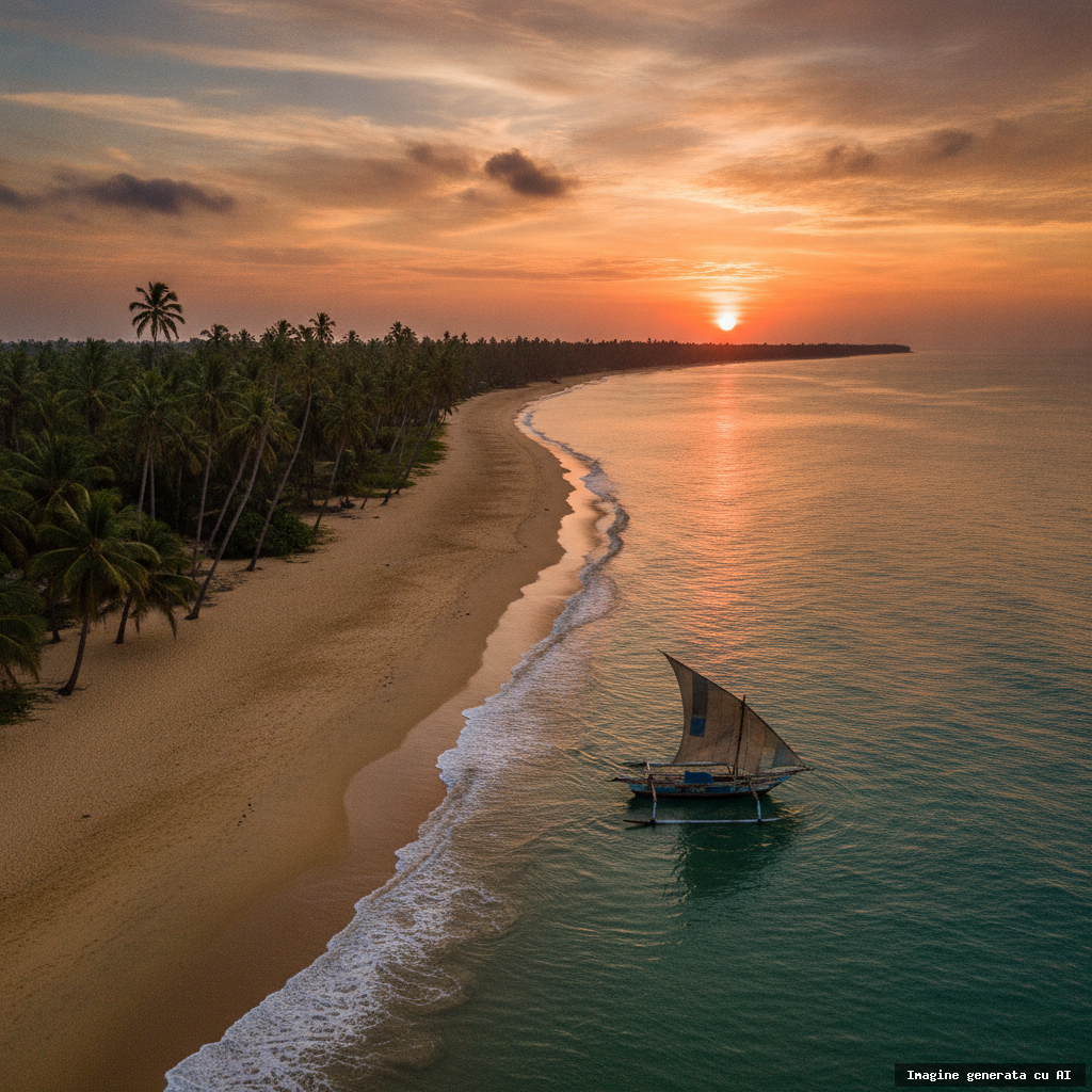 Cele mai frumoase plaje din Sri Lanka: ghid complet pentru o vacanță perfectă (imagine generată cu AI)