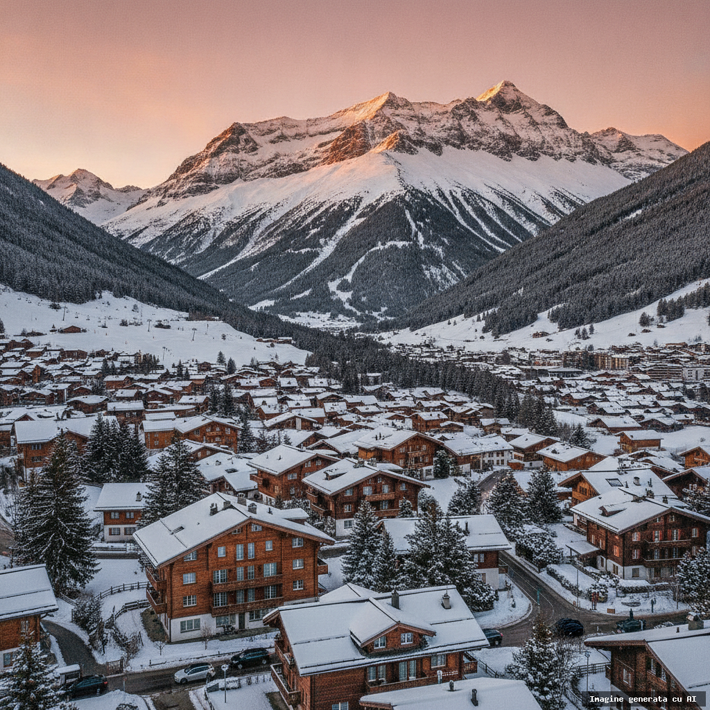 Gstaad: ce să vizitezi în stațiunea de lux din Alpii elvețieni (imagine generată cu AI)