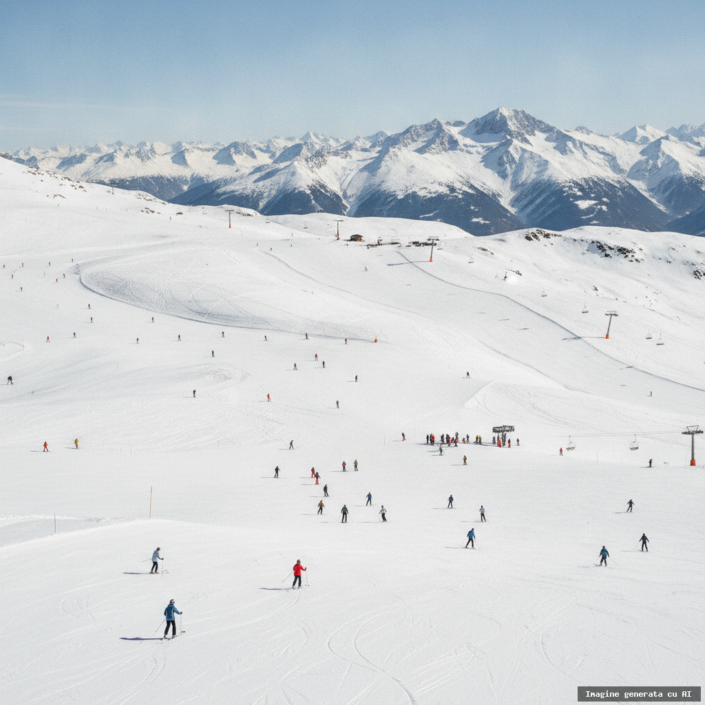Ghid complet pentru schi în Alpe d'Huez: pârtii, prețuri și sfaturi (imagine generată cu AI)