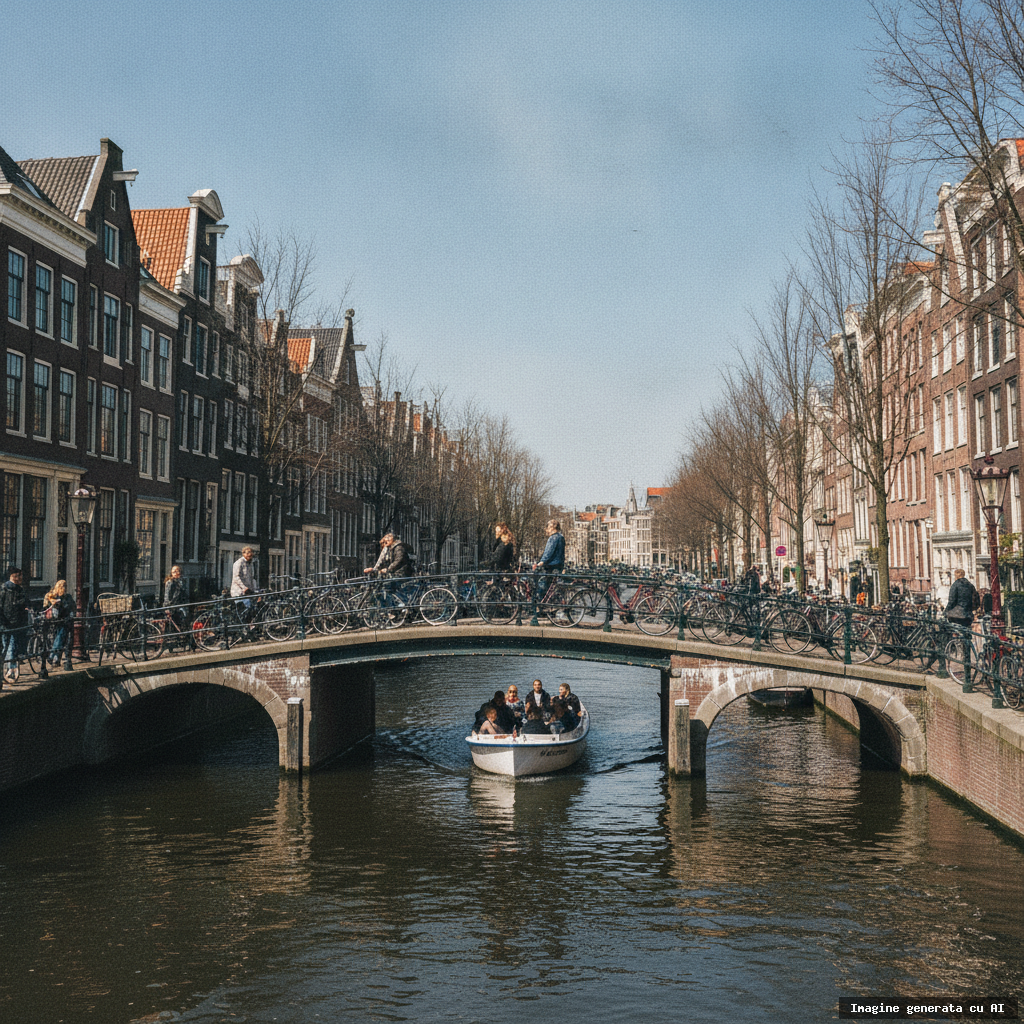 Ghid Amsterdam: obiective turistice esențiale de vizitat (imagine generată cu AI)