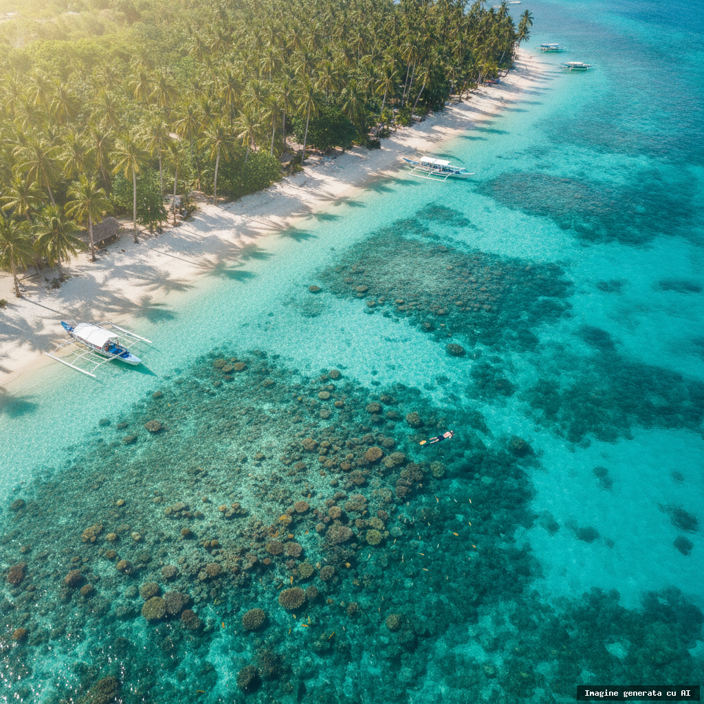 Cele mai bune plaje din Filipine pentru snorkeling: ghid complet (imagine generată cu AI)