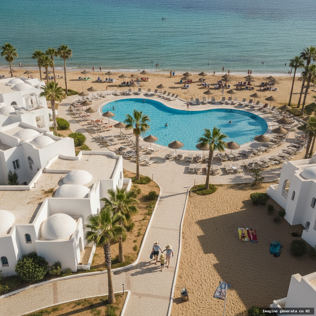 Stațiuni de plajă în Tunisia: ghid pentru români (imagine generată cu AI)