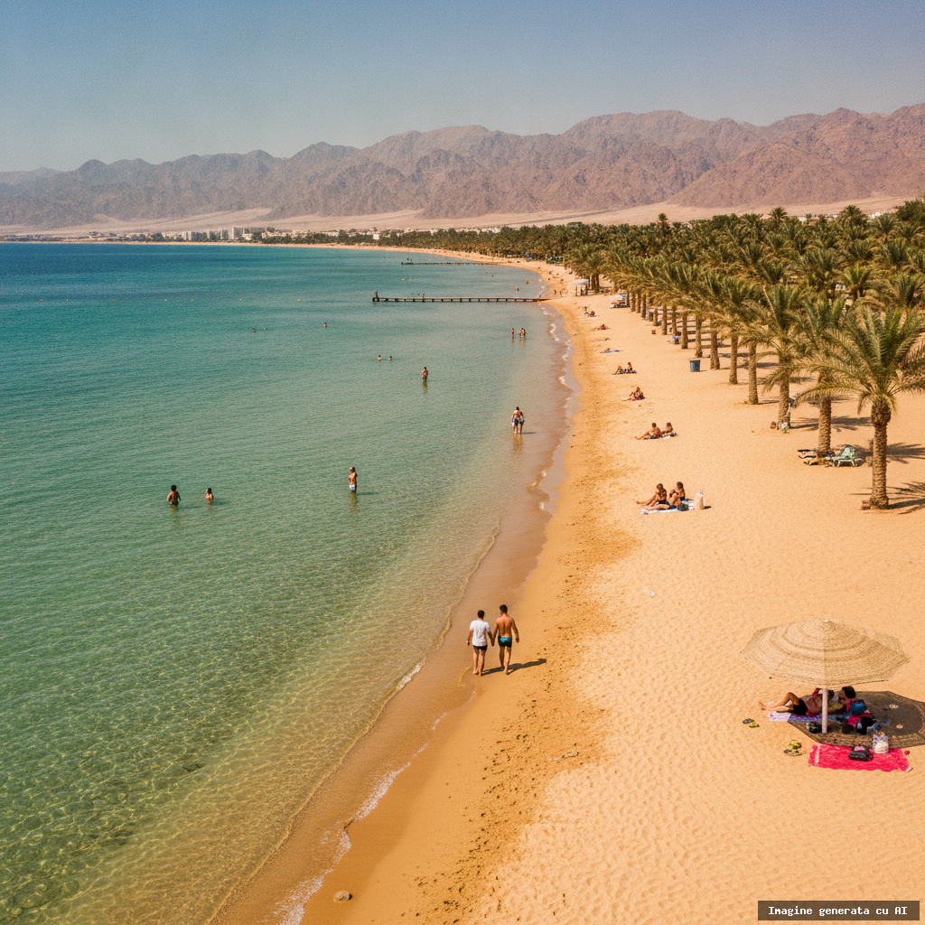 Plaje în Aqaba, Iordania: ghidul complet pentru o vacanță la Marea Roșie (imagine generată cu AI)